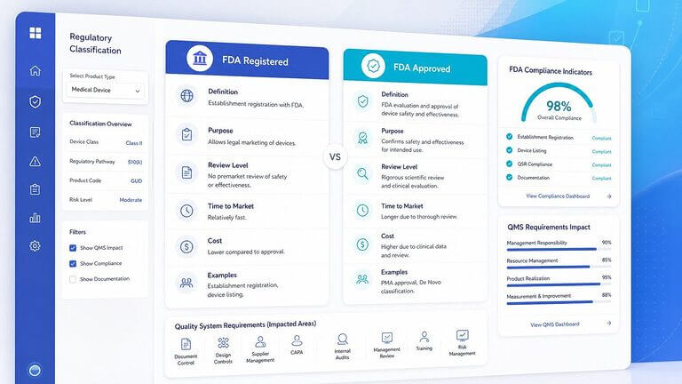 FDA Registered vs. FDA Approved: What the Difference Means for Your QMS